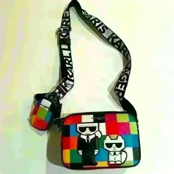 NWT. Karl Lagerfeld Paris Maybelle Crossbody Bag. OS multi colored. Unique. - Picture 2 of 8